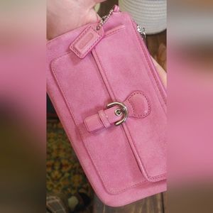 Pink Coach wristlet purse